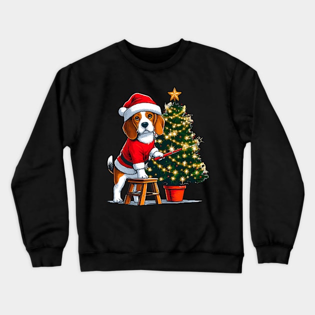 Beagle Dog Christmas Crewneck Sweatshirt by Graceful Designs